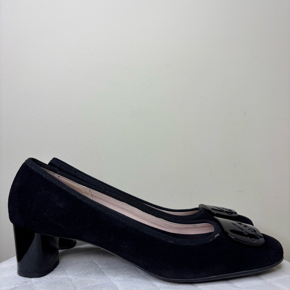 Salvatore Ferragamo Black Suede Calf Heels Size 8.5 - Picture 3 of 10